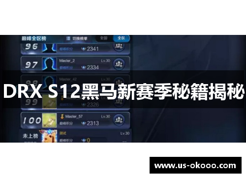 DRX S12黑马新赛季秘籍揭秘